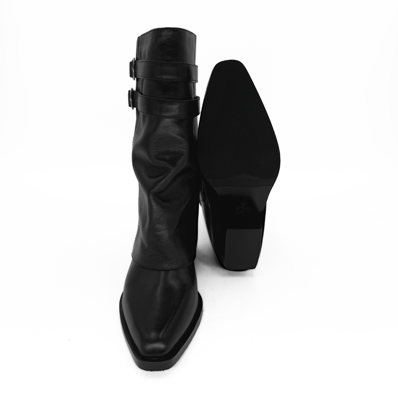 Alma Foldover Leather Boots, Alternate, color, Black