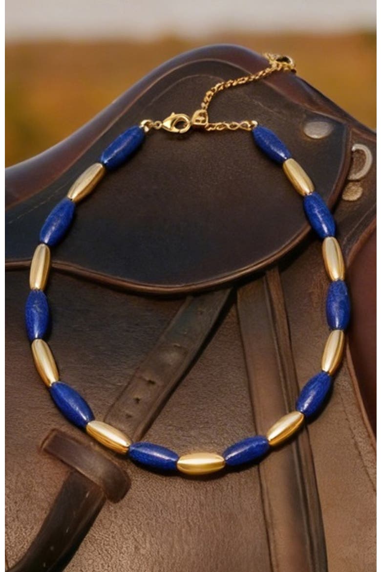 Ishtar Goddess Necklace, Alternate, color, Gold&Blue