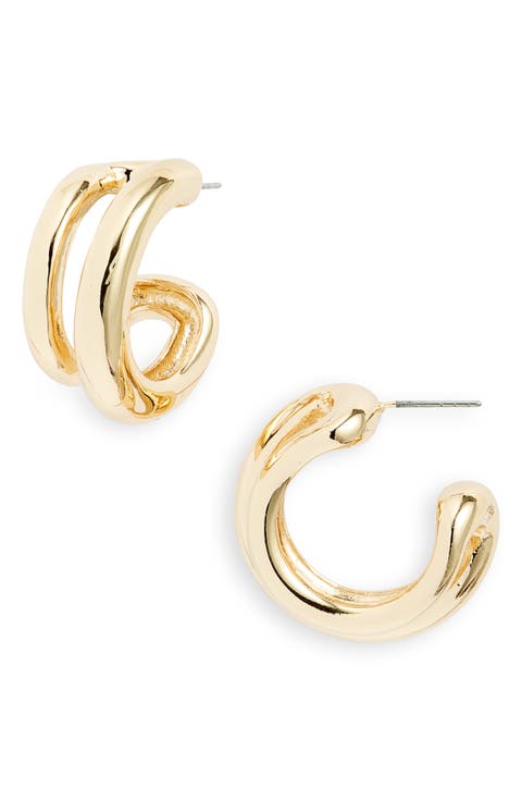 Angled Double Hoop Earrings
