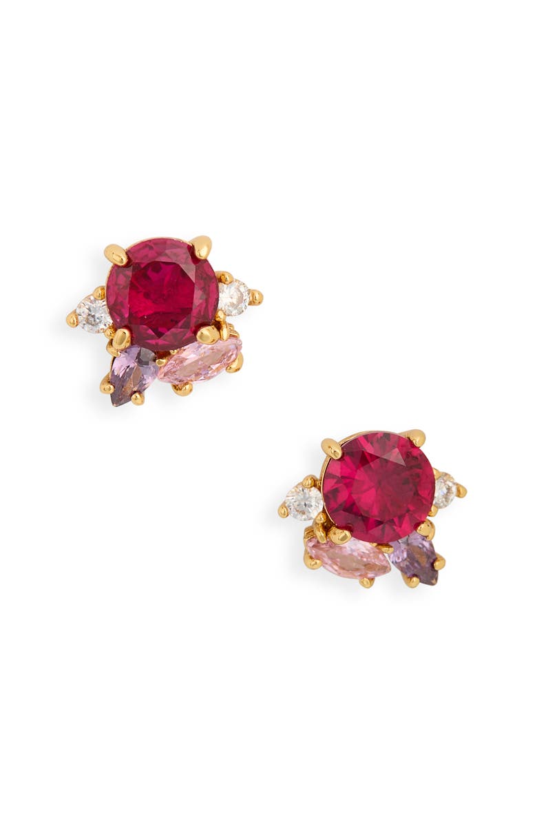 Kate Spade New York Little Gem Cluster Stud Earrings, Alternate, color, Pink Multi