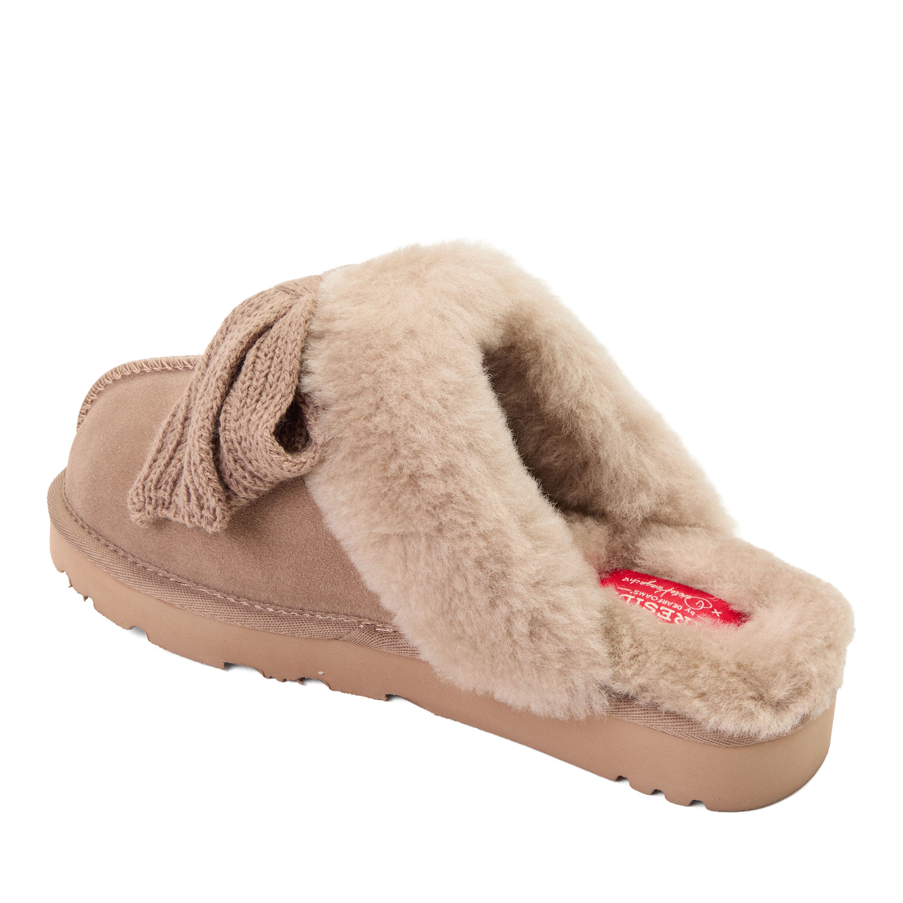 Daniella Karagach's Fireside Suede Shearling Scuff Slippers, Alternate, color, DRIFTWOOD