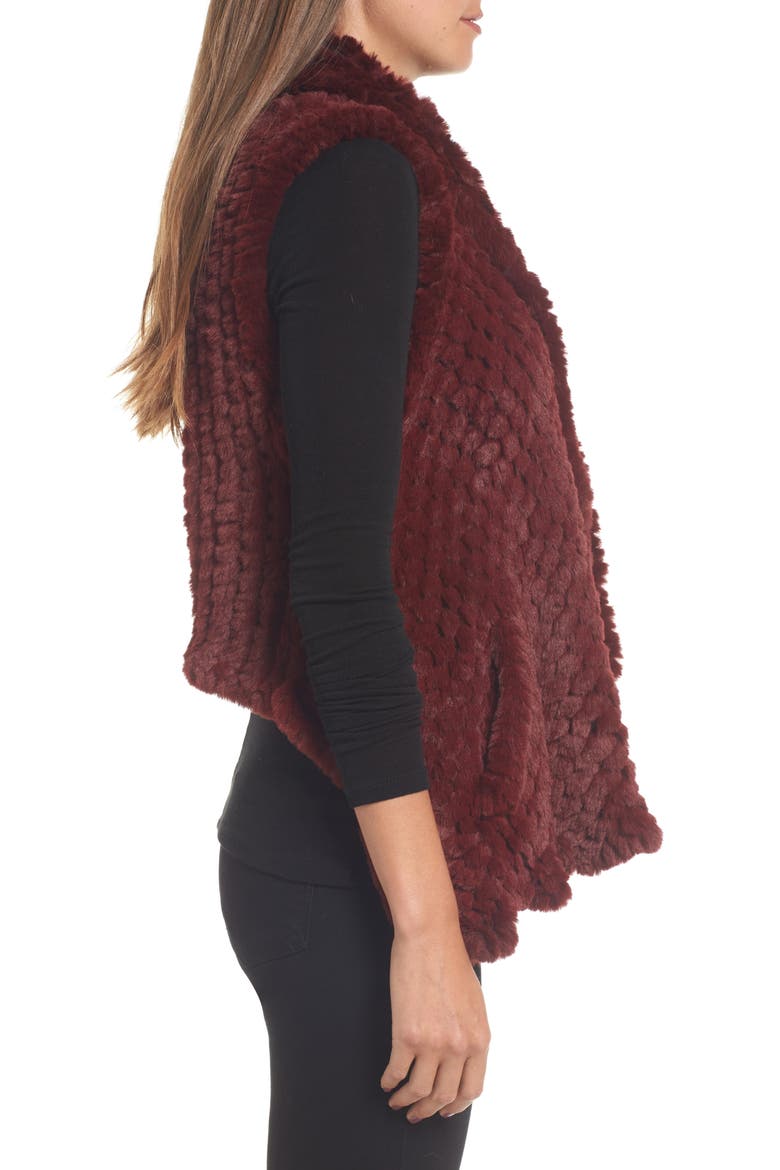 Faux Fur Vest, Alternate, color, WINE