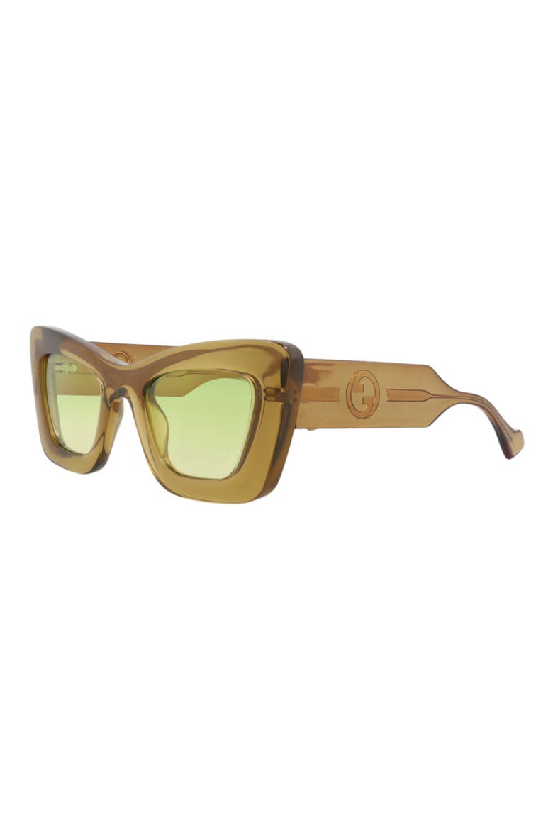 99mm Cat Eye Sunglasses, Alternate, color, BROWN BROWN GREEN