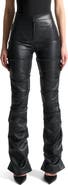 Manière De Voir Caroline Tacked Leather Flared Trousers