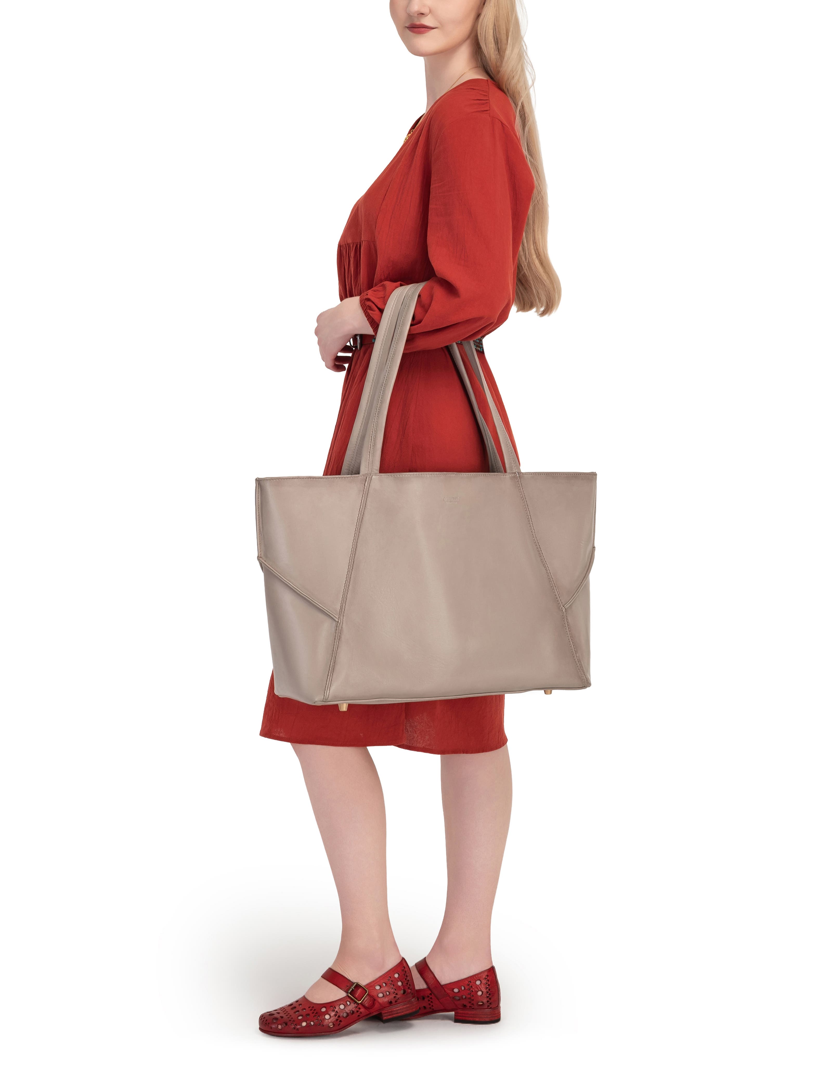 OLD TREND Wishbone Oversized Leather Carryall Tote, Alternate, color, Grey