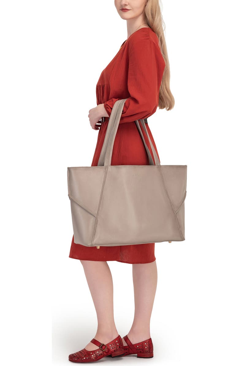 OLD TREND Wishbone Oversized Leather Carryall Tote, Alternate, color, Grey