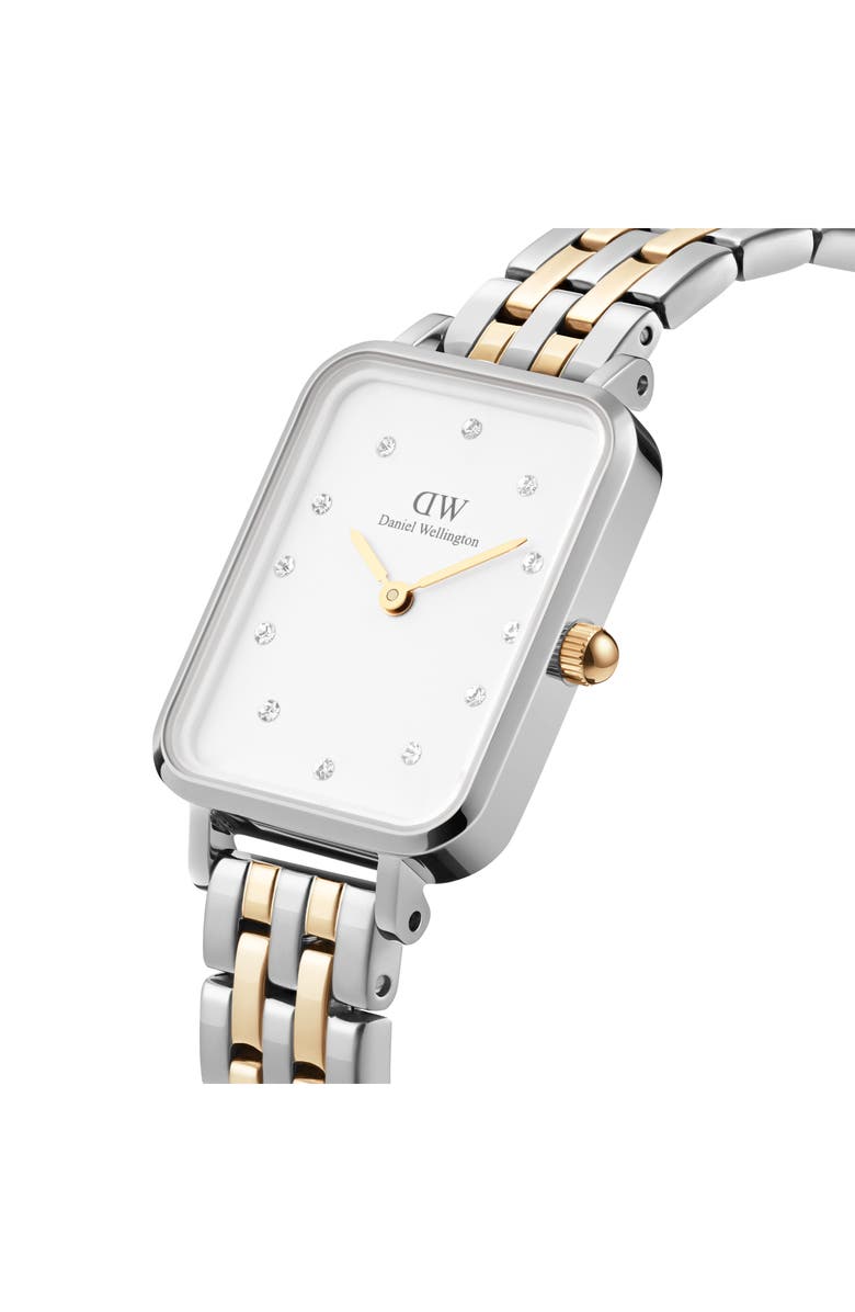 Daniel Wellington Quadro Lumine Two-Tone Bracelet Watch, 20mm x 26mm, Alternate, color, Silver/ Gold