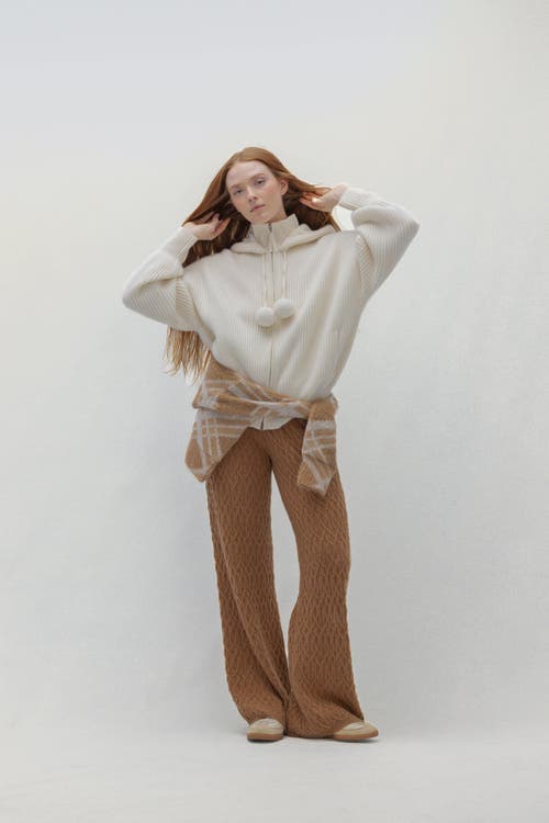 Naked Cashmere Luxe Puff Zip Up Cardigan In Gray