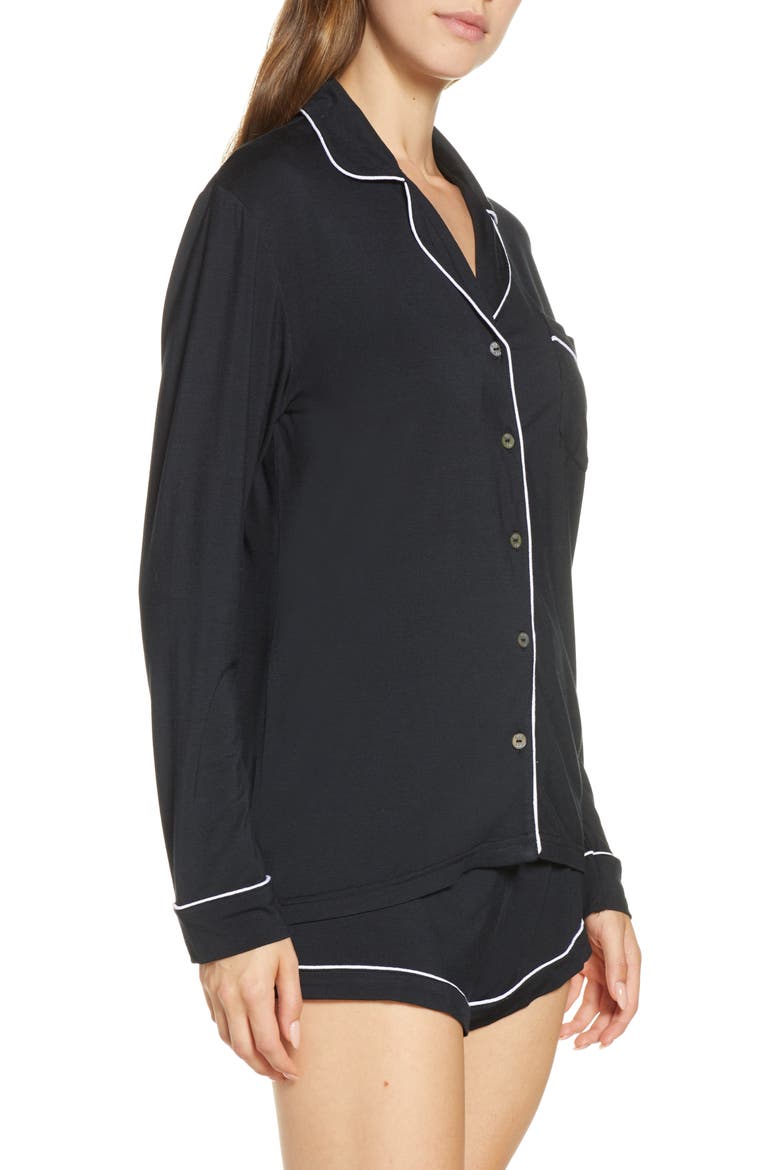 Nya Short Jersey Pajamas, Alternate, color, BLACK