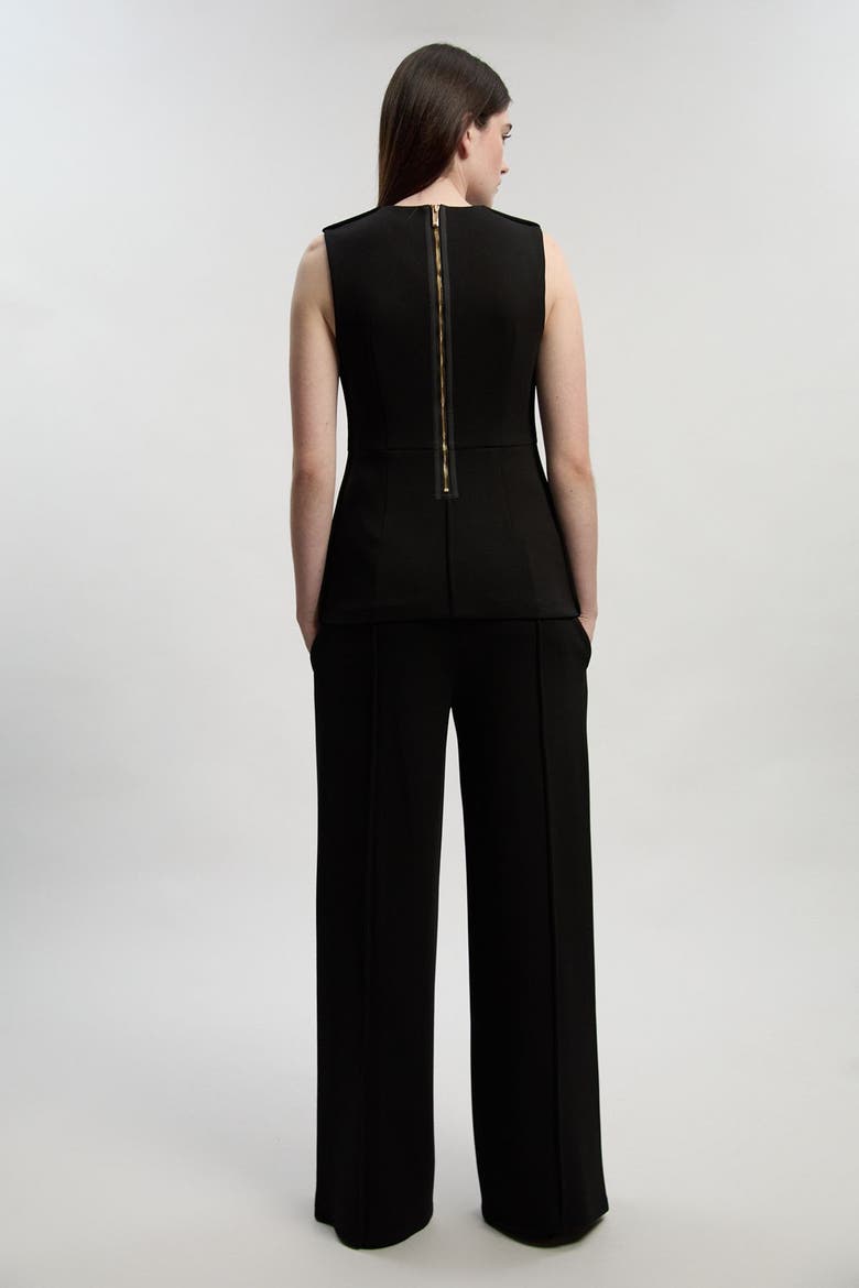 Ponte Wide Leg Trouser, Alternate, color, Black