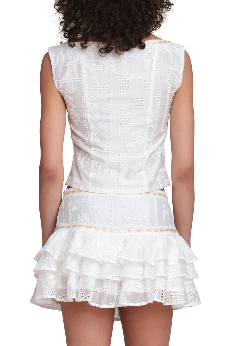Embroidered Bustier Top, Alternate, color, WHITE