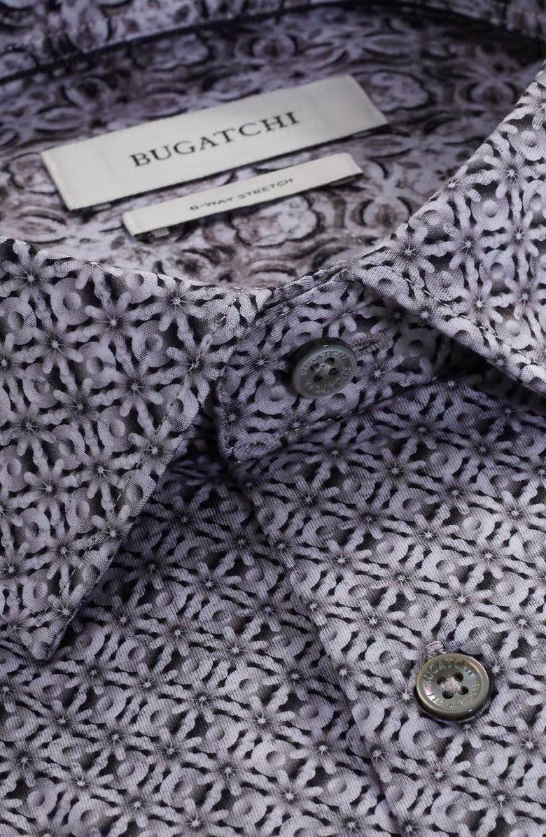 Bugatchi Jimmy OoohCotton<sup>®</sup> Floral Button-Up Shirt, Alternate, color, Zinc