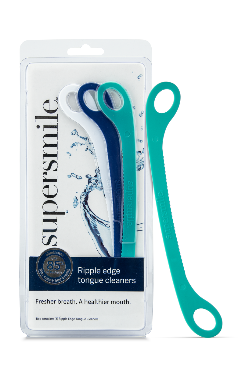 Supersmile Ripple Edge Tongue Cleaner Trio, Main, color, White