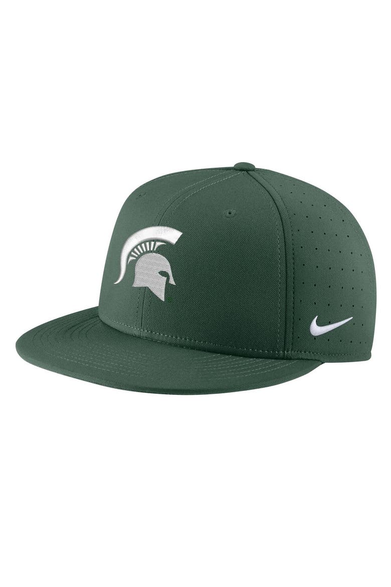 Men's Nike Green Michigan State Spartans Aero True Baseball Performance Fitted Hat, Main, color, Green
