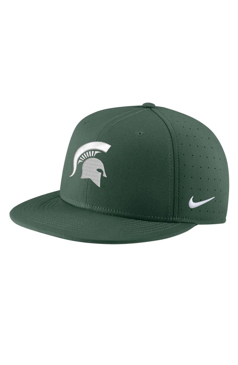 Nike Men's Nike Green Michigan State Spartans Aero True Baseball Performance Fitted Hat, Main, color,