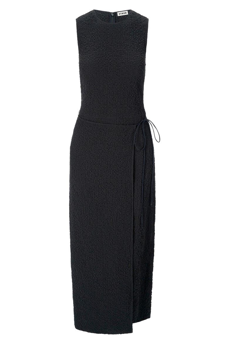 Nema Smock Midi Dress, Alternate, color, BLACK