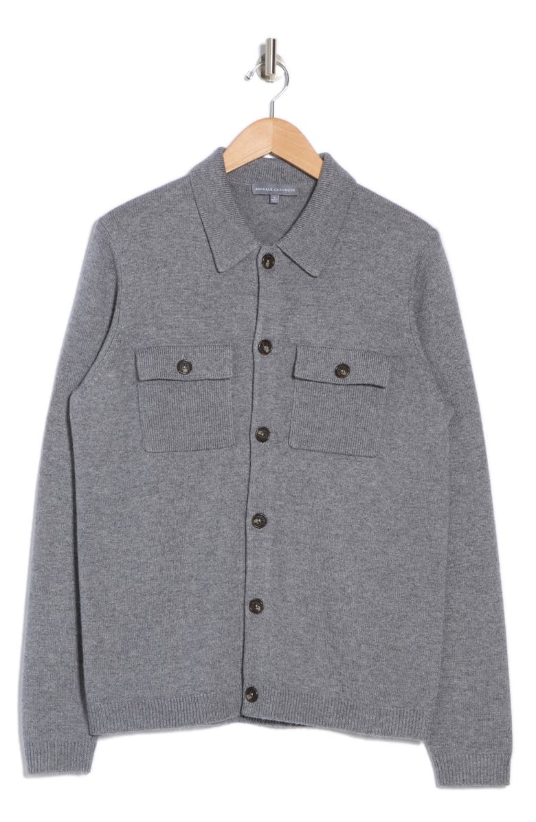 Amicale Knit Long Sleeve Button-Up Shirt, Alternate, color, Mgry