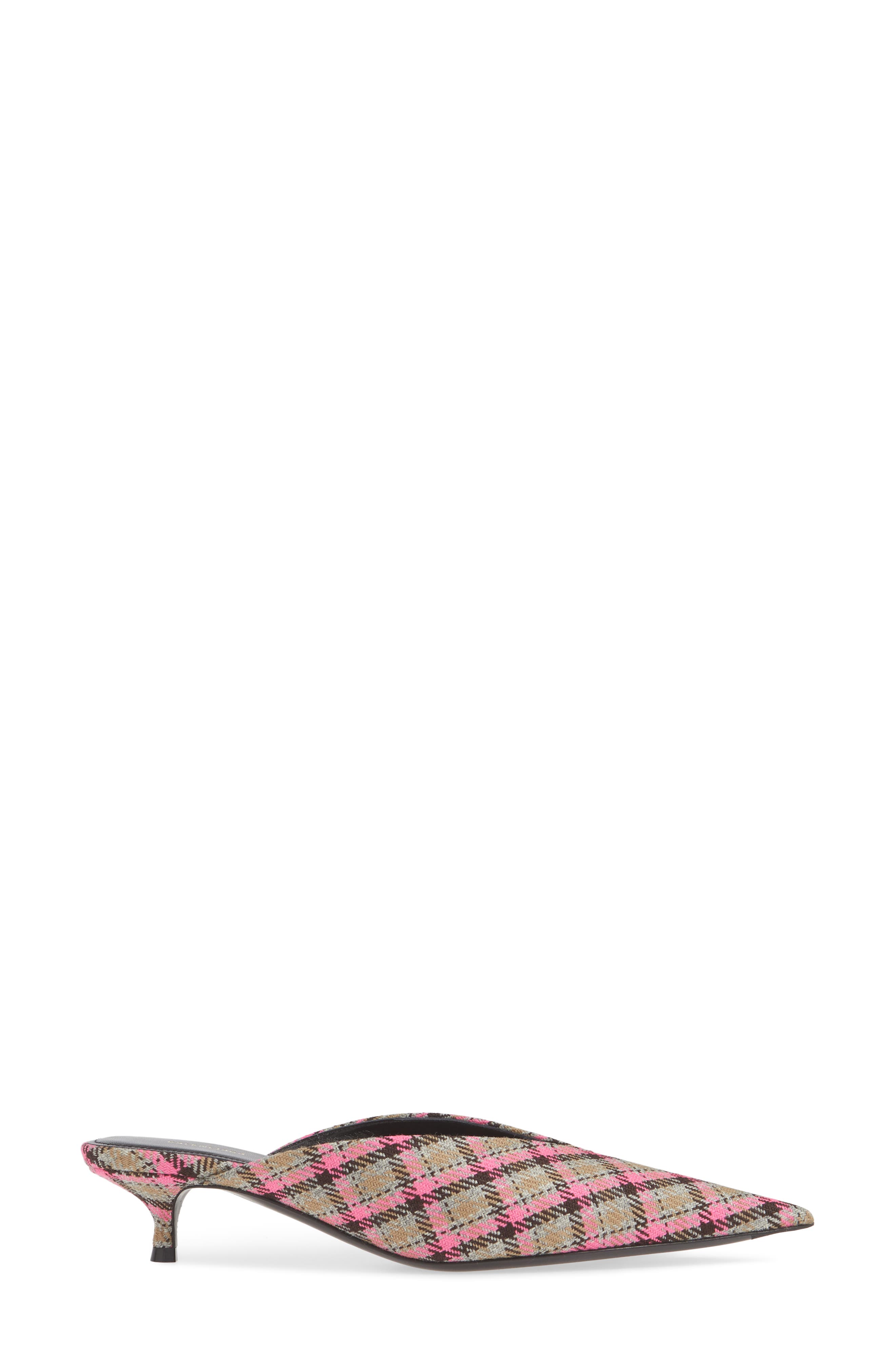 Balenciaga Plaid Pointy Toe Mule, Alternate, color, 