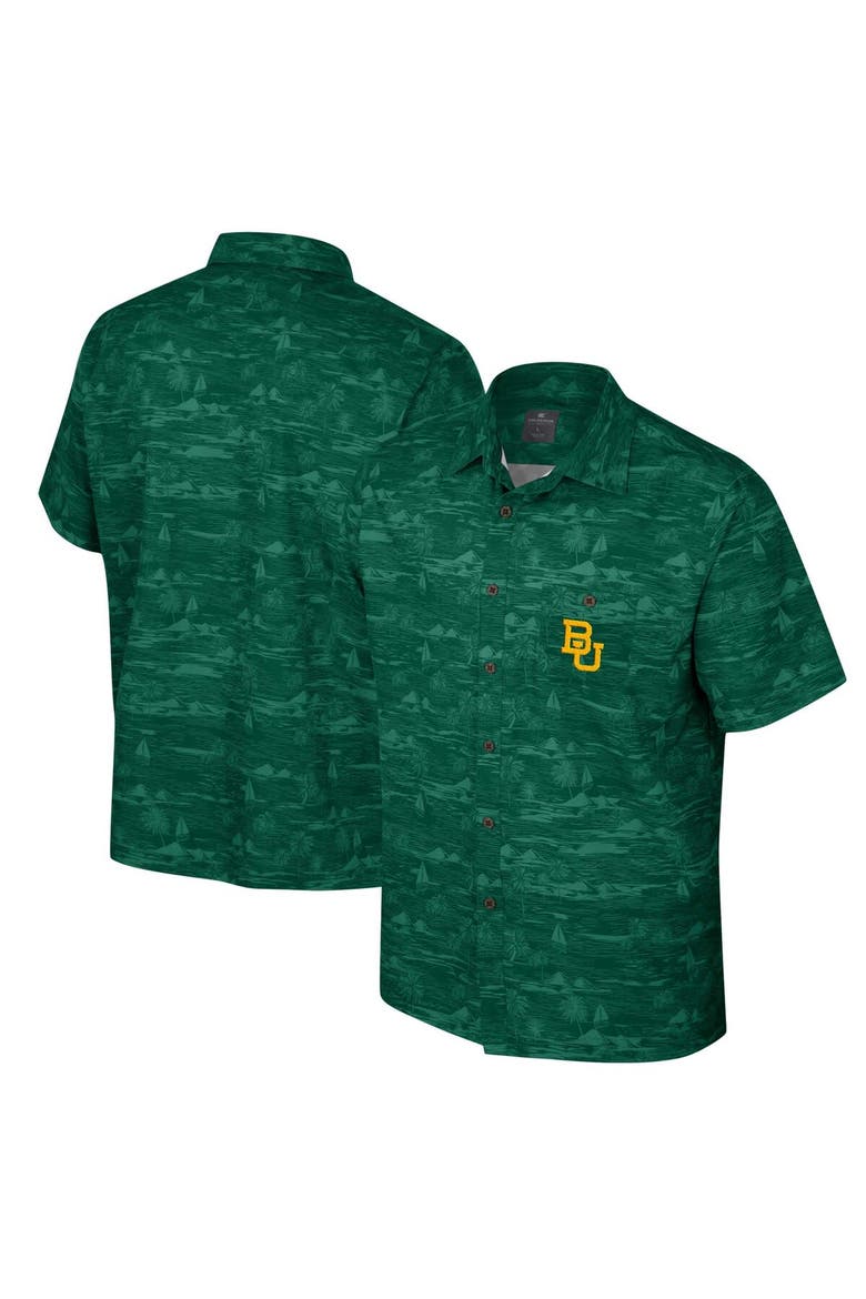 Men's Colosseum Green Baylor Bears Ozark Button-Up Shirt, Main, color, Green