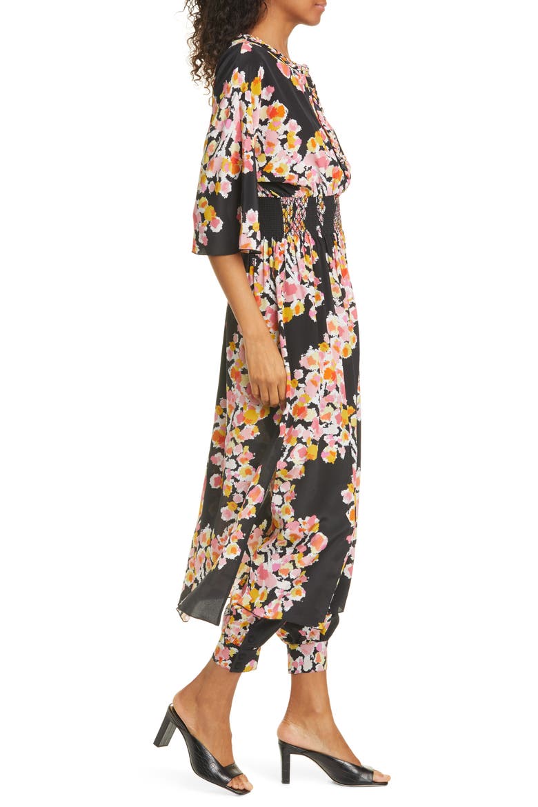 Floral Silk Romper Dress, Alternate, color, PINK FLORAL BOUQUET
