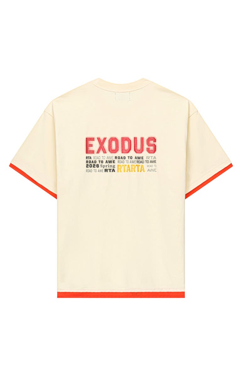 RtA Elian Exodus Double Layer Graphic T-Shirt, Alternate, color, Raw Sand