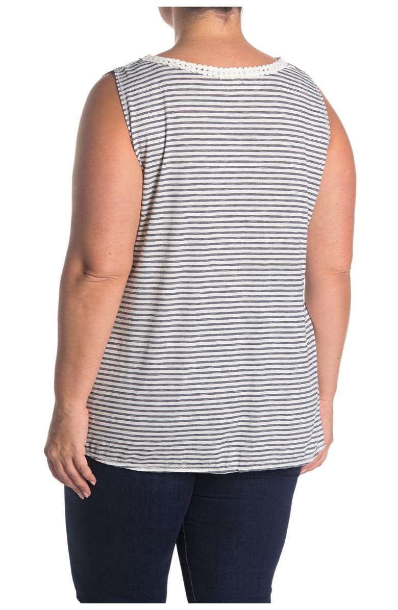 MAX STUDIO Crochet Trim Sleeveless Top, Alternate, color, 