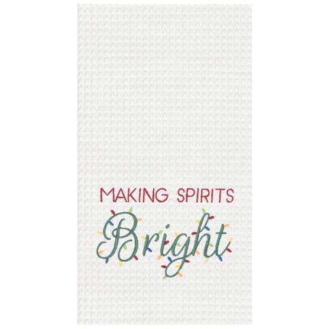 Making Spirits Bright Waffle Weave Kitchen Towel