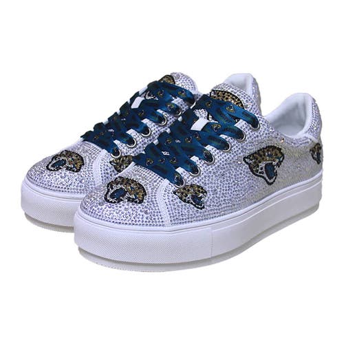 Cuce White Jacksonville Jaguars Crystal Team Logo Sneakers
