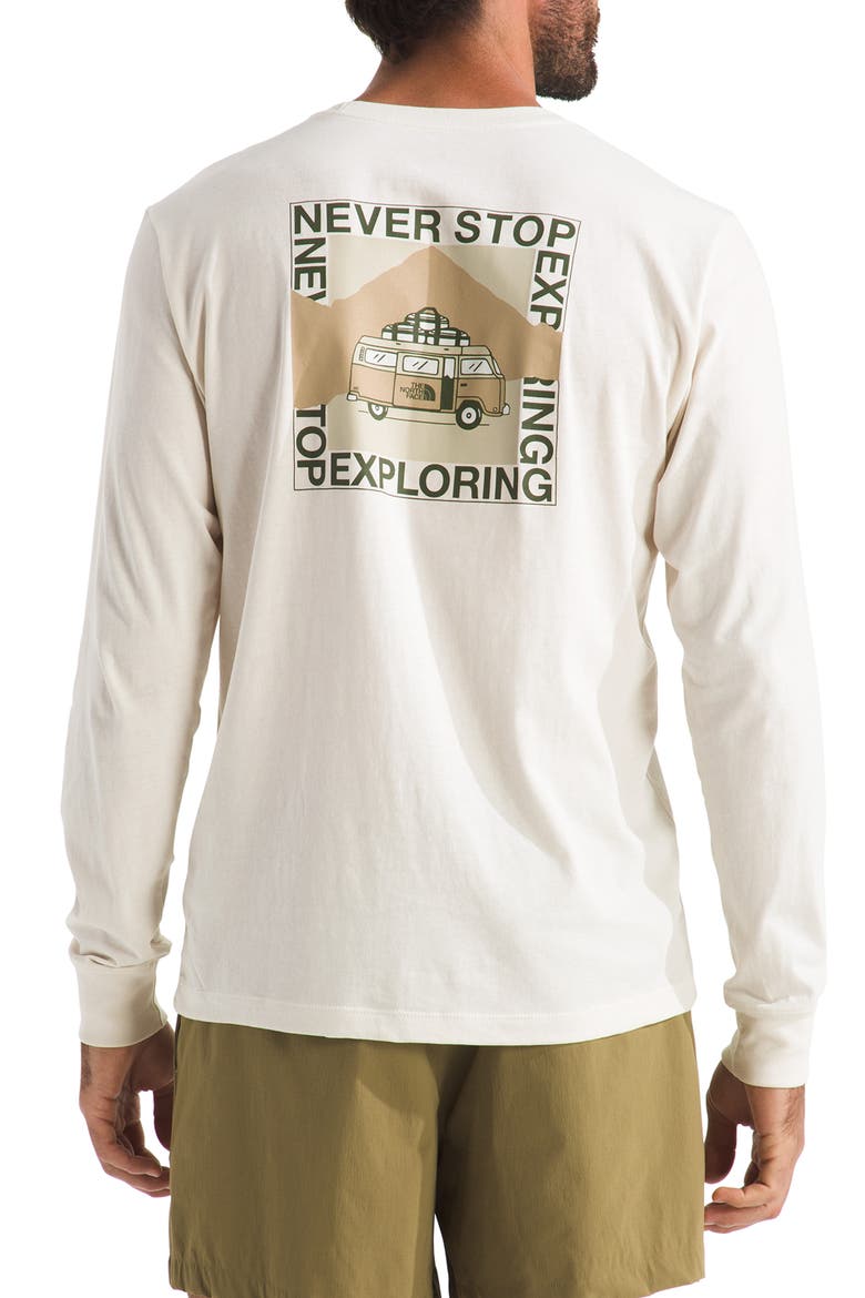 Escape the City Long Sleeve Cotton Graphic T-Shirt, Alternate, color, WHITE DUNE