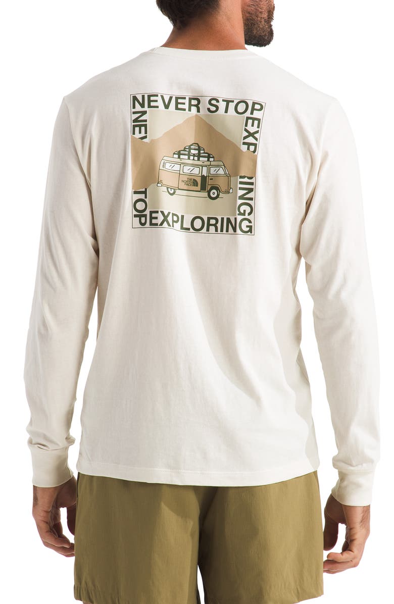 The North Face Escape the City Long Sleeve Cotton Graphic T-Shirt, Alternate, color, White Dune