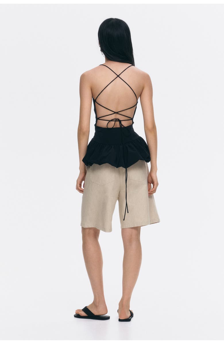 H&M Linen-blend Bermuda Shorts, Alternate, color, Light Beige