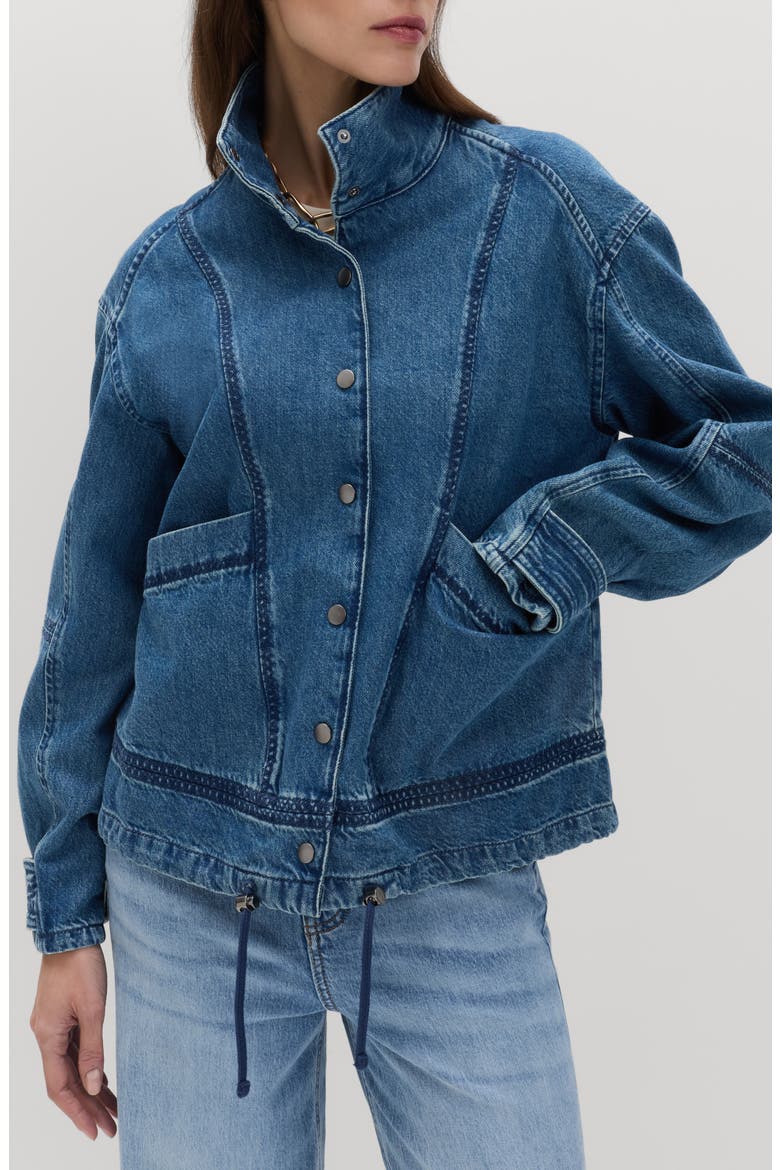 Denim Bomber Jacket, Main, color, INDIGO BLUE