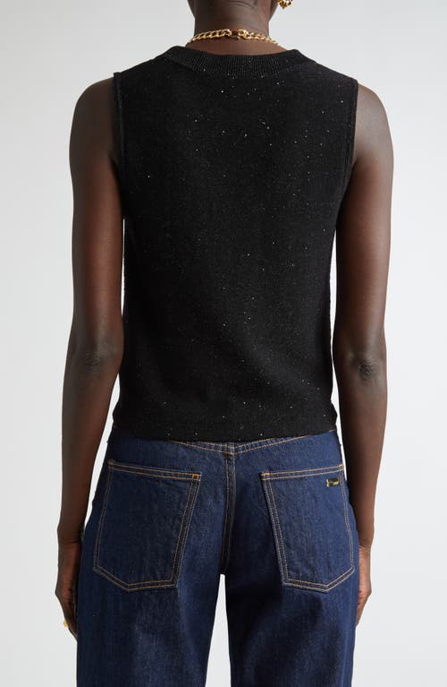 St John St. John Collection Micro Sequin Sweater Tank In Black