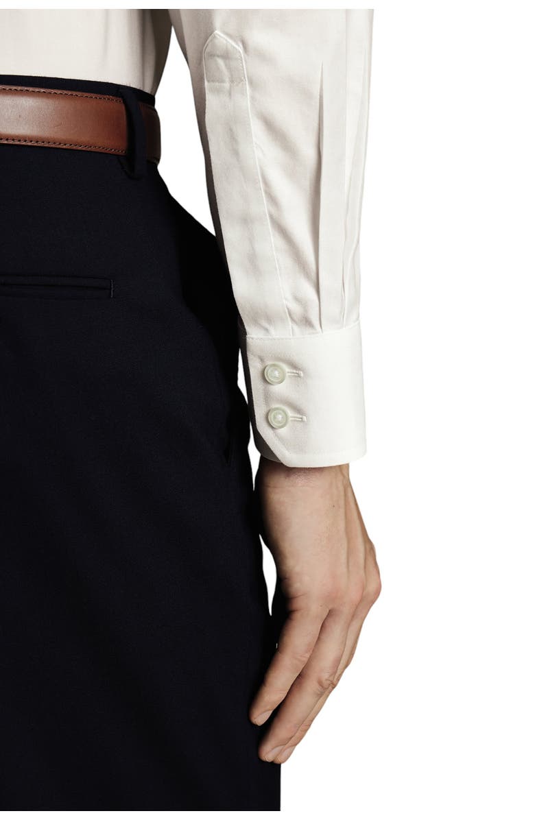 Charles Tyrwhitt Non-Iron Twill Cutaway Slim Fit Shirt Single Cuff, Alternate, color, Ivory