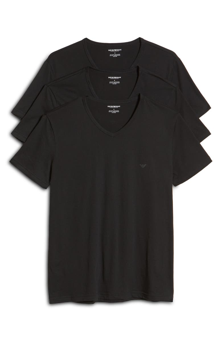 Emporio Armani Men's 3-Pack Cotton V-Neck T-Shirts, Alternate, color,