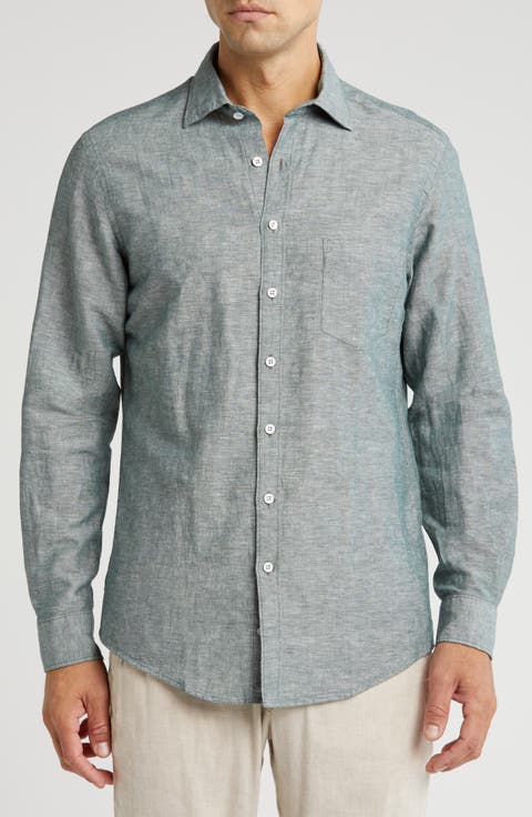 Penrose Linen Blend Button-Up Shirt