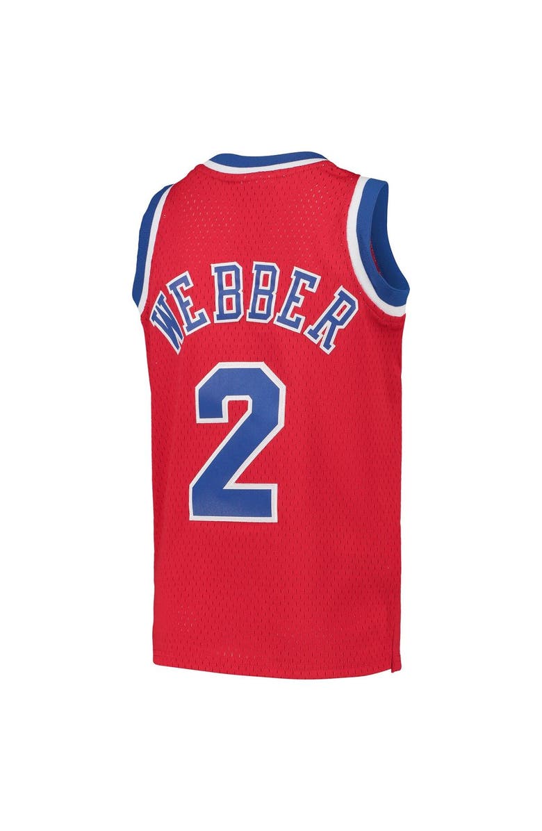 Mitchell & Ness Youth Mitchell & Ness Chris Webber Red Washington Bullets 1994/95 Hardwood Classics Swingman Jersey, Alternate, color, Red
