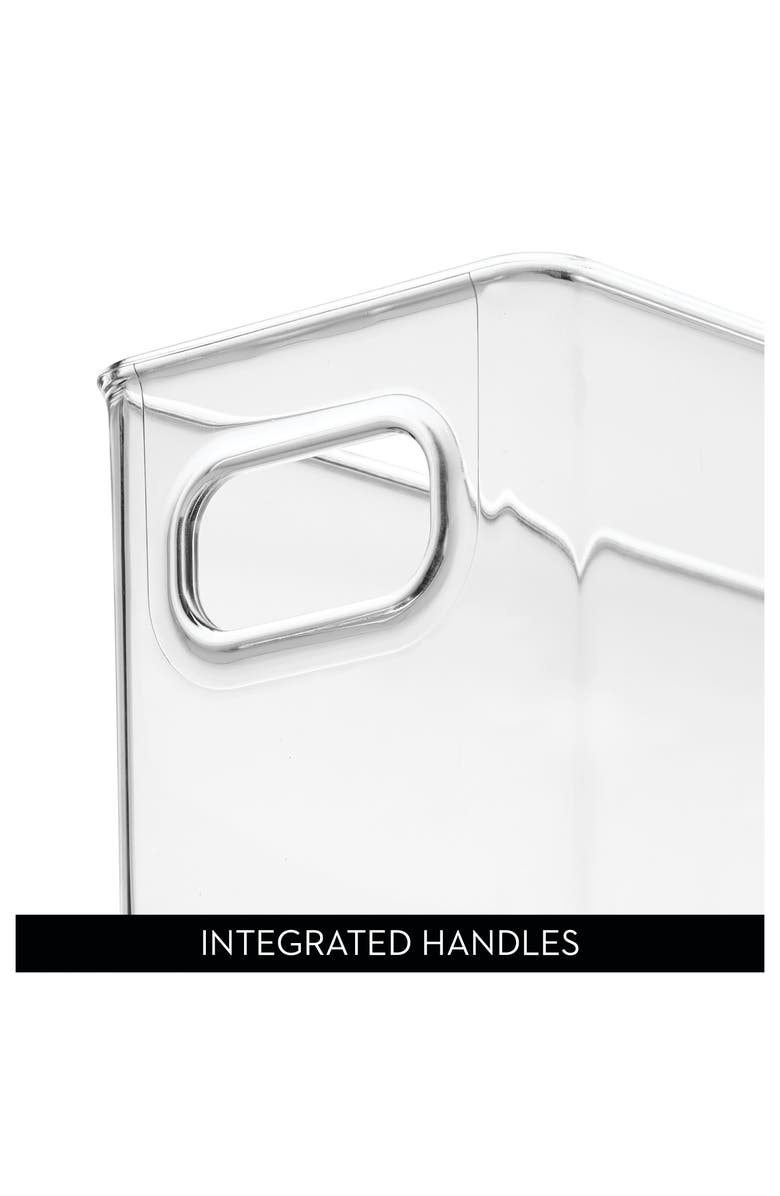 iDesign Set of 4 Pantry Storage Bins with Handles - Clear, Alternate, color, Clear