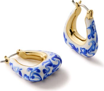 Chinese Cloisonne Hoop selling Statement Earring