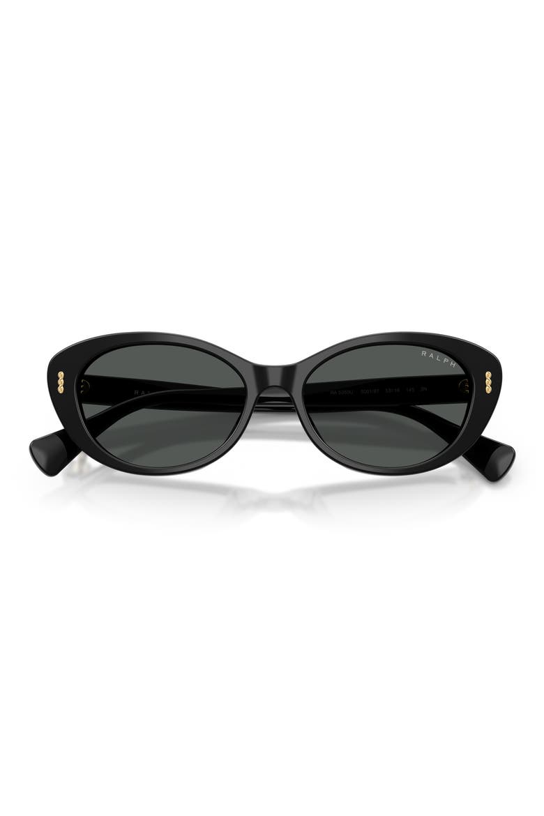 RA5350U 53mm Oval Sunglasses, Alternate, color, SHINY BLACK / GREY