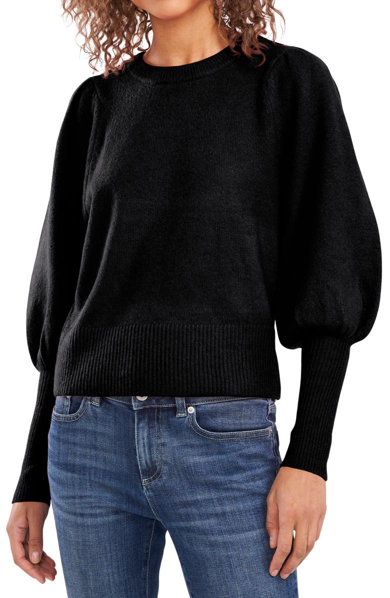 CeCe Juliet Sleeve Crewneck Sweater, Main, color,