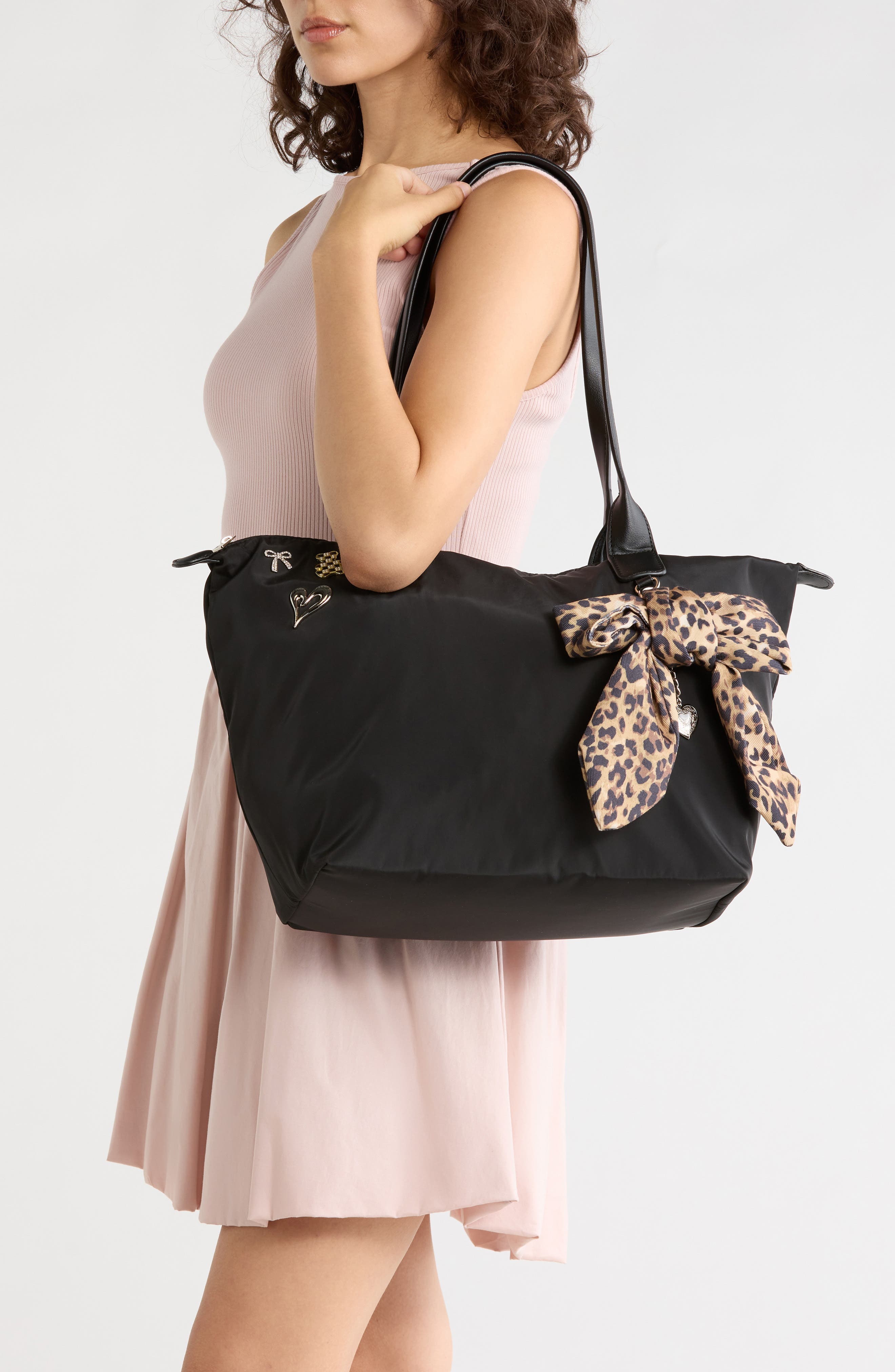 Nylon Tote Bag, Alternate, color, BLACK