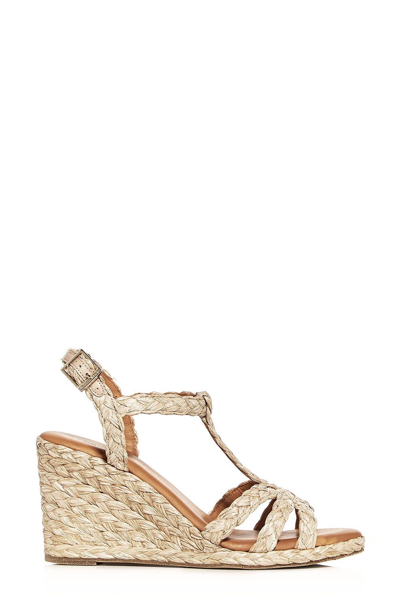 André Assous Madina Espadrille Wedge Sandal, Alternate, color, Beige Fabric