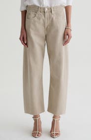 AG Hattie Raw Hem High Waist Crop Barrel Jeans