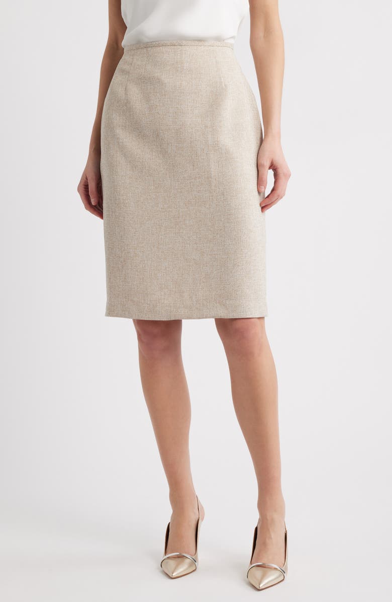 Tahari ASL Bouclé Pencil Skirt, Main, color, 