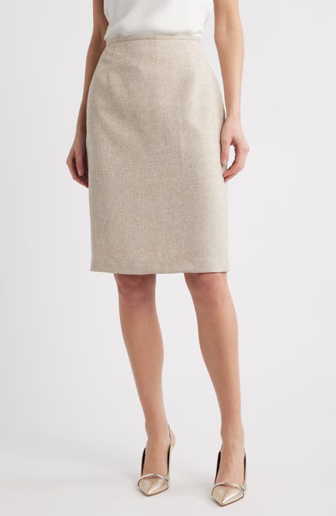 Bouclé Pencil Skirt