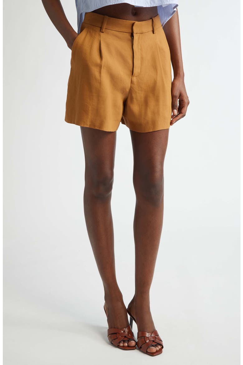 Charles Linen Blend Shorts, Main, color, COPPER
