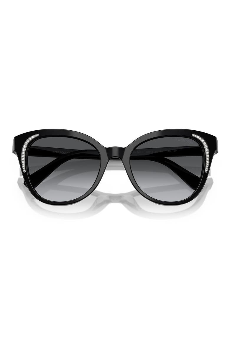 53mm Gradient Butterfly Sunglasses, Alternate, color, BLACK