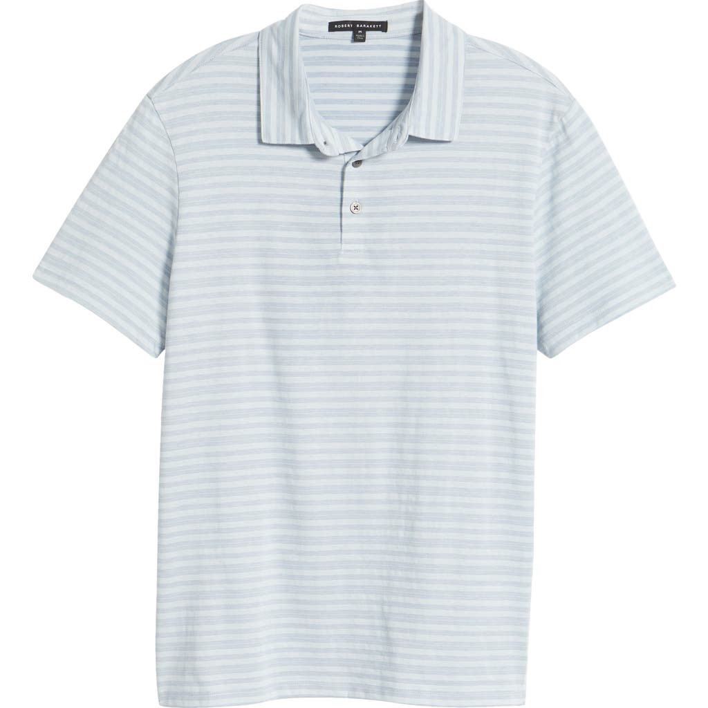 Robert Barakett Homebrook Stripe Cotton Blend Polo In Light Blue