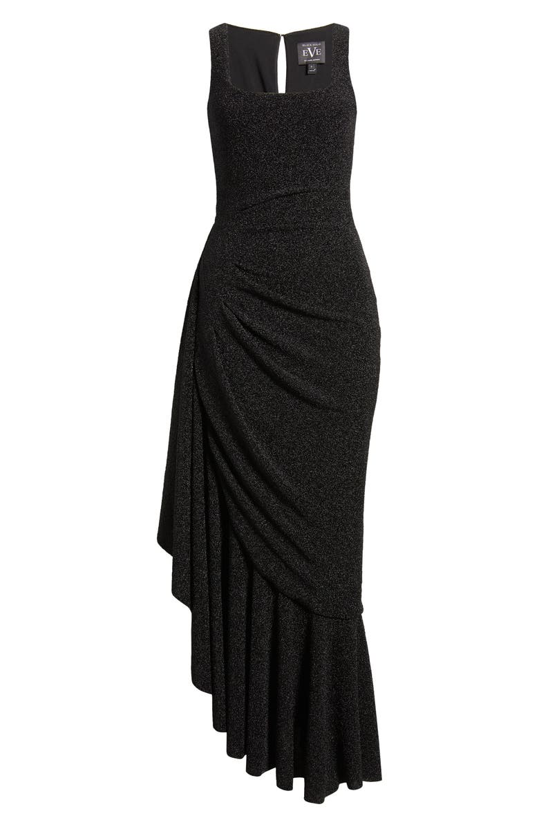 Black Halo Jewel Sleeveless Gathered Evening Gown, Alternate, color,